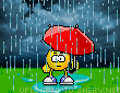 Rainy animated emoticon
