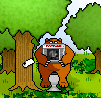 bear pooping in woods emoticon