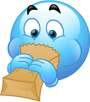 Vomit in paper bag emoticon (Sick emoticons)