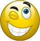 Happy wink emoticon (Smiling emoticons)