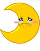Cartoon Moon Crying emoticon (Space emoticons)
