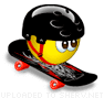 Skateboarding animated emoticon