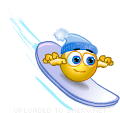 Snowboarding animated emoticon