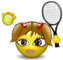 Tennis girl animated emoticon