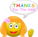 Girlie Thanks For The Add smiley (Thank you emoticons)