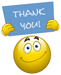 emoticon of Signboard Thank You