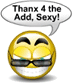 thanx 4 the add sexy smiley
