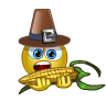 Eating corn emoticon (Thanksgiving smileys)