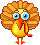 Nervous turkey emoticon (Thanksgiving smileys)