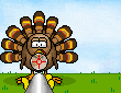 Shooting Turkey emoticon (Thanksgiving smileys)