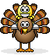 Turkey ride emoticon (Thanksgiving smileys)