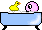 Bath with rubber ducky emoticon (Bathroom smileys)