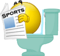 Reading newspaper on toilet emoticon (Bathroom smileys)