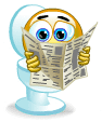 Reading on toilet animated emoticon