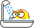 Shower time animated emoticon