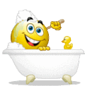 Smiley Bathing animated emoticon