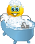 Taking a bath animated emoticon