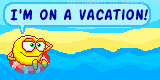 I'm on a vacation emoticon (Travel and Holiday emoticons)