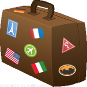 world travellers suitcase icon