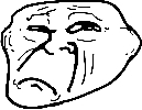 Sad Troll Face emoticon (Troll emoticons)