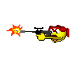 Crazy shooting smiley (Army and War emoticons)