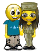 Girl Soldier Kiss emoticon (Army and War emoticons)