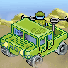 Jeep in desert animated emoticon