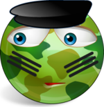 Serious Soldier emoticon (Army and War emoticons)
