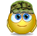 Smiley face soldier emoticon (Army and War emoticons)
