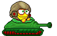 Shooting tank emoticon (Army and War emoticons)