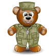 Teddy bear soldier emoticon (Army and War emoticons)