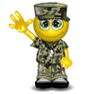 Waving soldier emoticon (Army and War emoticons)