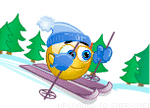 Skier animated emoticon