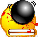 Hit by Cannonball emoticon (Yellow Face Emoticons)