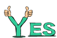 Green Yes Text animated emoticon