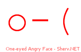 One-eyed Angry Face 44444444