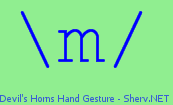 Devil's Horns Hand Gesture Color 2