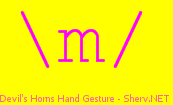 Devil's Horns Hand Gesture Color 3