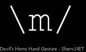 Devil's Horns Hand Gesture Inverted