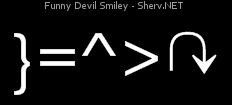 Funny Devil Smiley Inverted