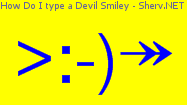How Do I type a Devil Smiley Color 1