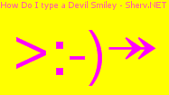 How Do I type a Devil Smiley Color 3