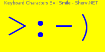 Keyboard Characters Evil Smile Color 1