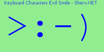 Keyboard Characters Evil Smile Color 2