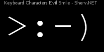 Keyboard Characters Evil Smile Inverted