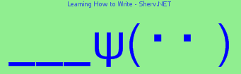 Learning How to Write Color 2