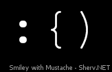 Smiley with Mustache Inverted