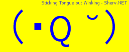 Sticking Tongue out Winking Color 1