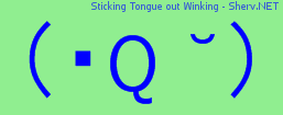 Sticking Tongue out Winking Color 2