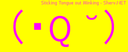 Sticking Tongue out Winking Color 3